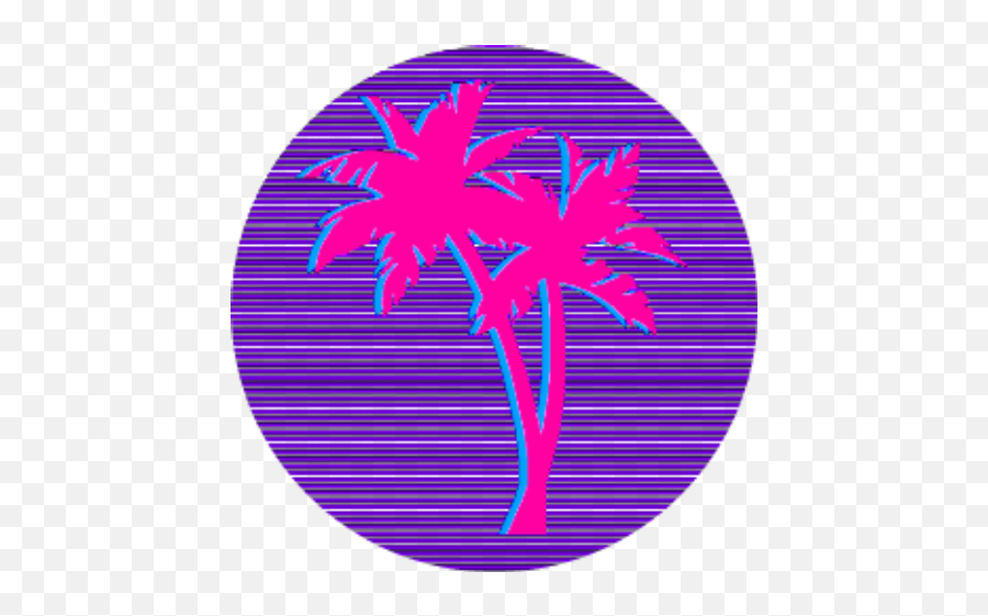 Vaporwave Palm Tree Sticker Retro Waves - Palm Tree Circle Logo Emoji,Palm Tree Book Emoji