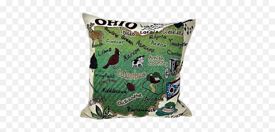 Realtor Gifting Products - Flavor Of Ohio Emoji,Emoticon Yellow Round Cushion Pillow