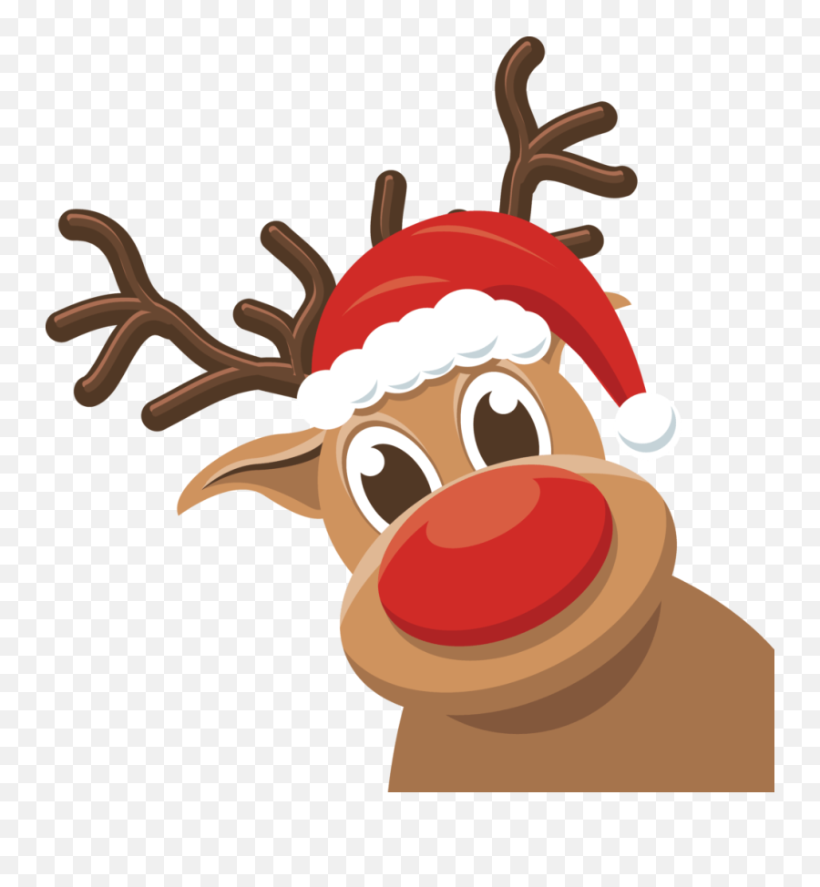 Christmas Santa Emoji Pnglib U2013 Free Png Library - Rudolph Clipart,Reindeer Emoji