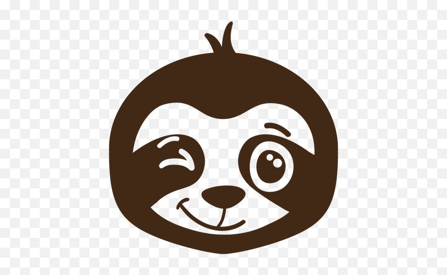 Sloth Joyful Head Muzzle Flat Transparent Png U0026 Svg Vector Emoji,To Wink In Surpise And Emotion