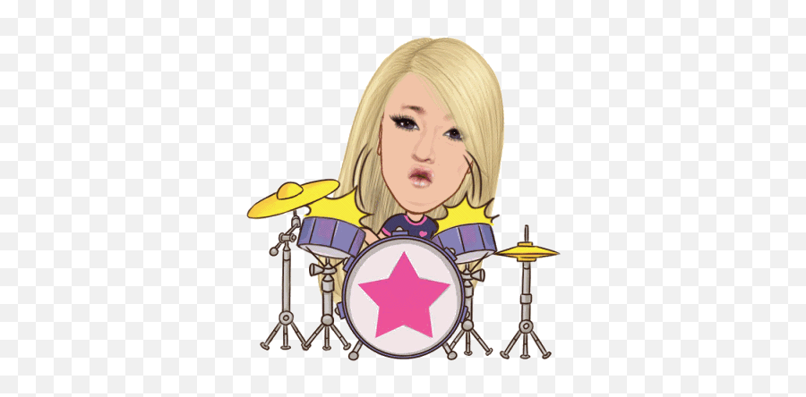 Drummer Girl Drumming Sticker - Drummer Girl Drumming Drum Emoji,Christmas Emoticons Drummers