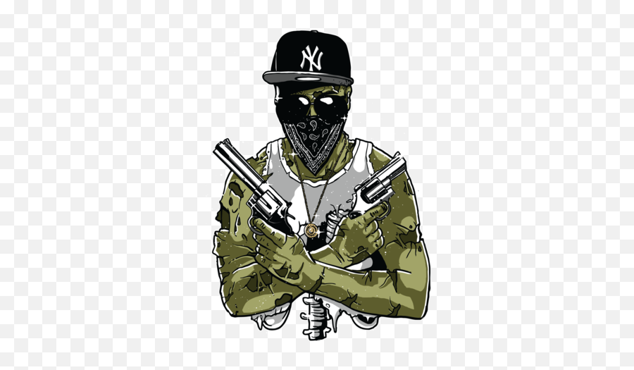 Gangsta Zombie Spooky Apocalyptic T - Shirt Emoji,Airsoft Emojis