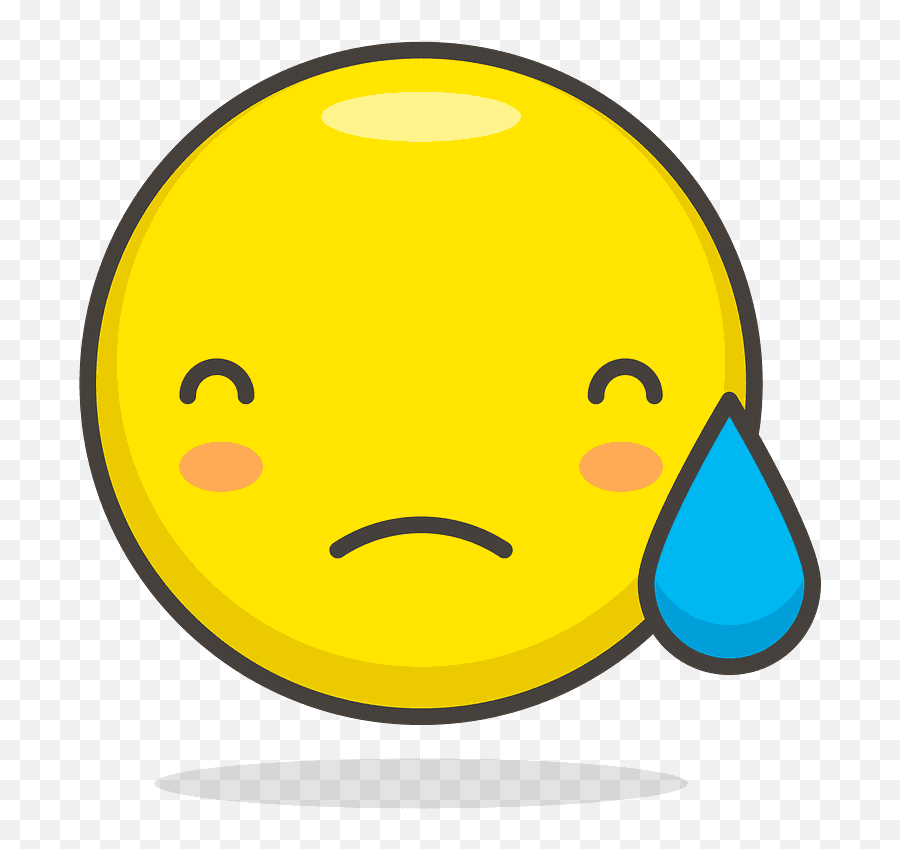 Downcast Face With Sweat Emoji Clipart - Happy Smiley,Anxious Face Emoji