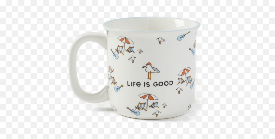 Accessories Naive Beach Pattern Happy Camper Mug Life Is - Serveware Emoji,Safe Camp Emoji