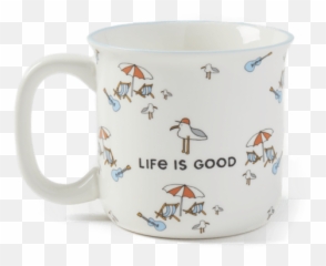 Accessories Naive Beach Pattern Happy Camper Mug Life Is - Serveware Emoji,Safe Camp Emoji