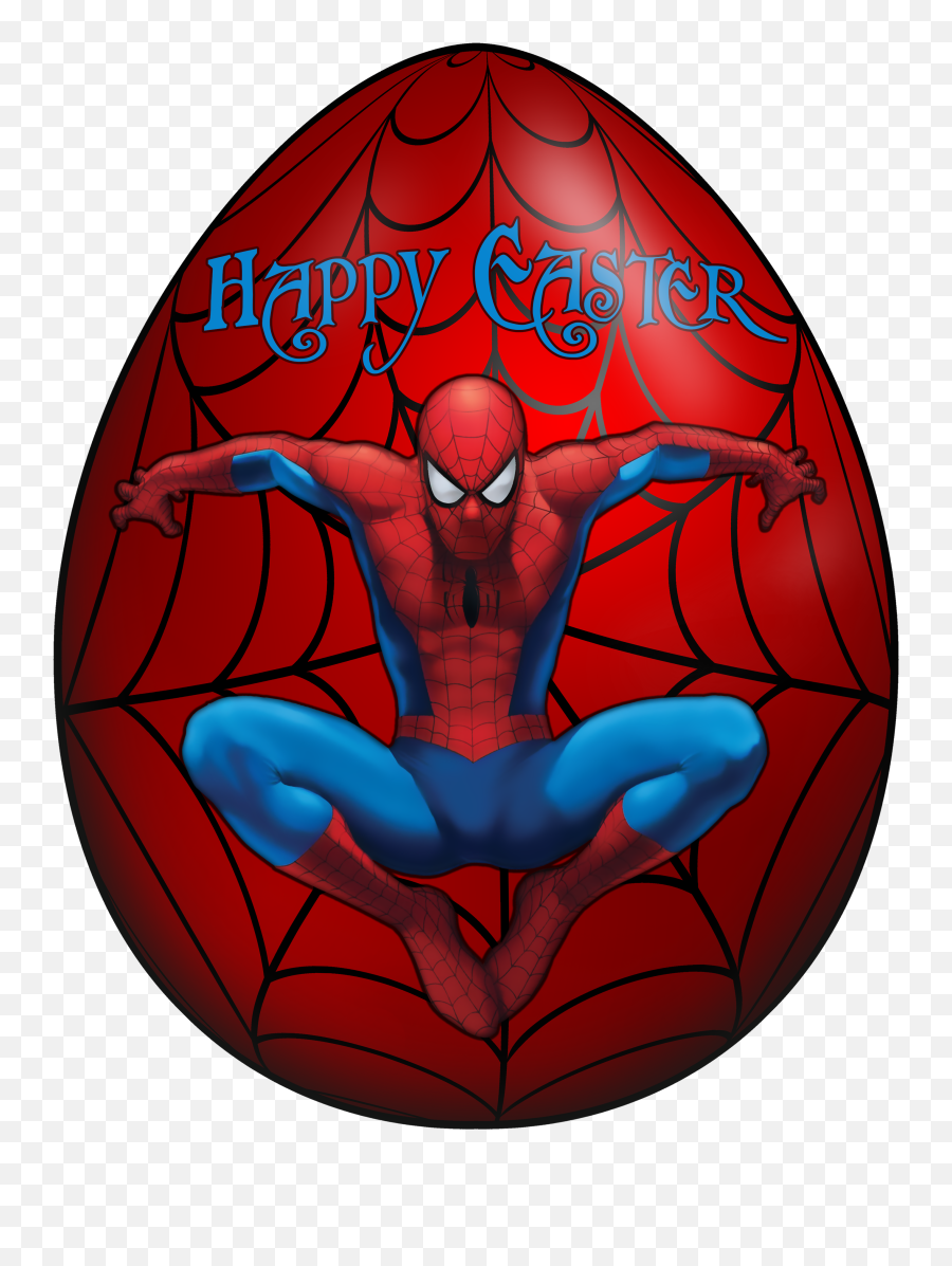 Kids Easter Egg Spiderman Clip Art - Spiderman Easter Emoji,Superman Emoji Art