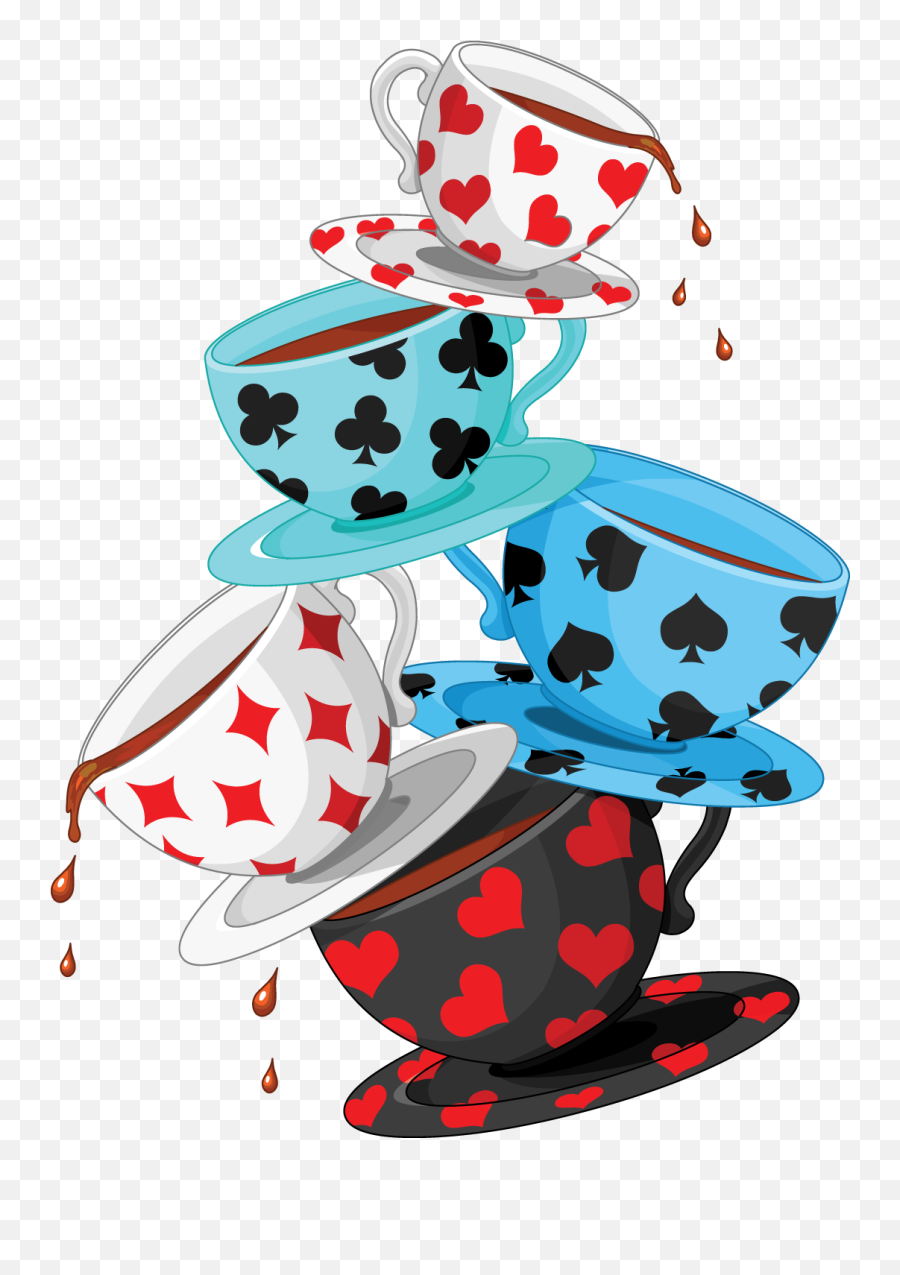 Mad Hatters Tea Cups Png - Alice In The Wonderland Clipart Pmg Emoji,Mad Hatter Emoji