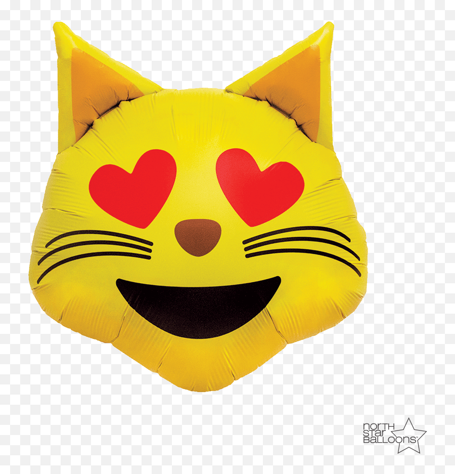 Heart Eyes Emoji - Emoji Cat Heart Eyes 22 In Transparent Transparent Heart Emoji Cat,Eyes Emoji