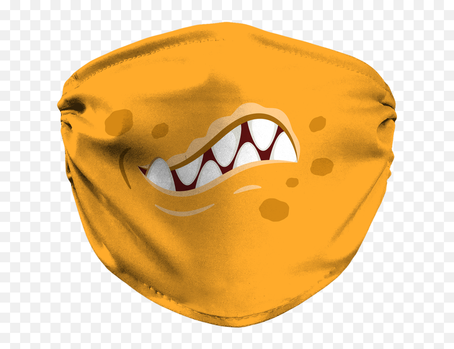 Orange Monster Mouth Face Mask - Mask Emoji,Spam Van Emoticon