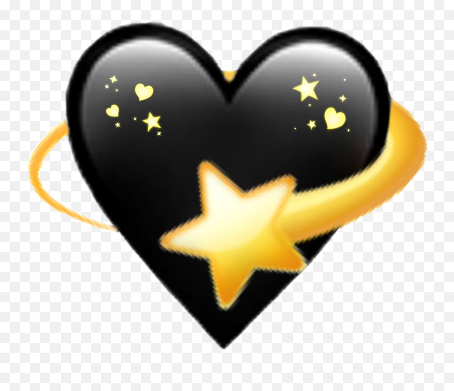 Black Heart Star Emoji Remix Sticker By - Emoji Heart Sparkle Png,Emoji With Heart Crown