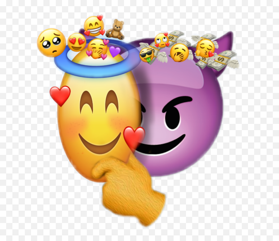 Devil Angel Emoji Sticker - Happy,Angel Emoji