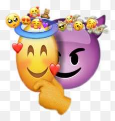Devil Angel Emoji Sticker - Happy,Angel Emoji
