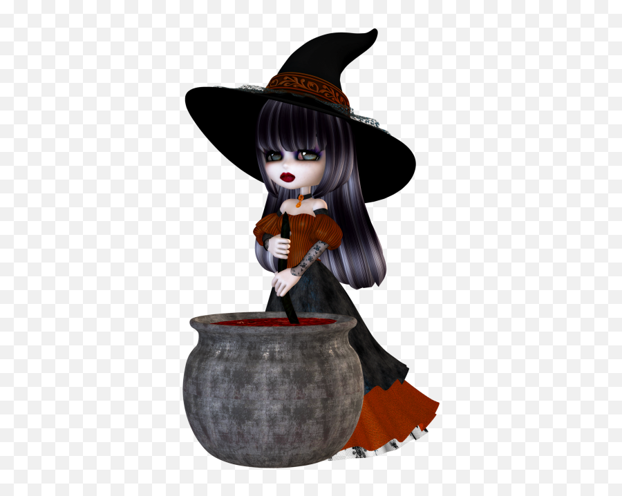 Cartoon Girl - Fictional Character Emoji,Witch Cauldron Emoticon