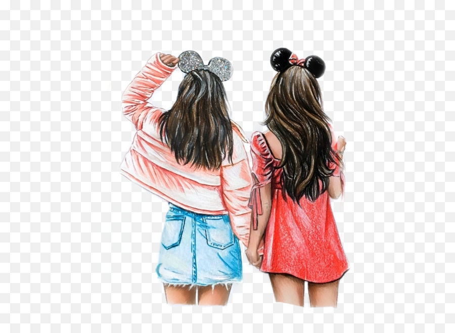 900 Painting Ideas In 2021 Painting Mother Daughter Art - Friends Drawing 2 Best Friends Girl Emoji,Torre Eiffel En Emotion