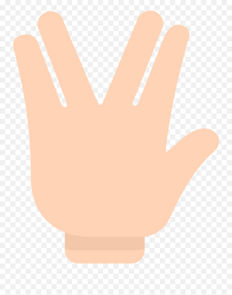 Vulcan Salute Emoji Clipart - O Que Significa Em Libras,Salute Emoji Text