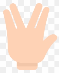 Vulcan Salute Emoji Clipart - O Que Significa Em Libras,Salute Emoji Text