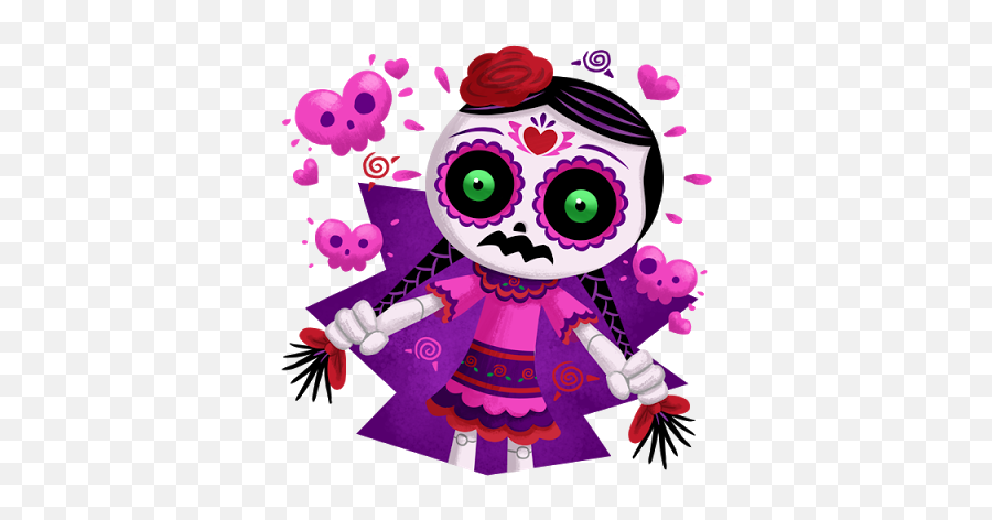 Eric Gonzalez Character Portfolio Sugar Skull Art Cartoon - Imagenes De Calaveras Tiernas Emoji,Dead Skull Emoji