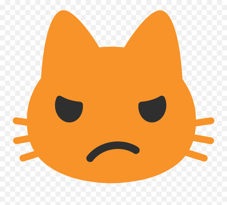 Emoji U1f63e - Pouty Cat Emoji Google,Pouting Emoticon