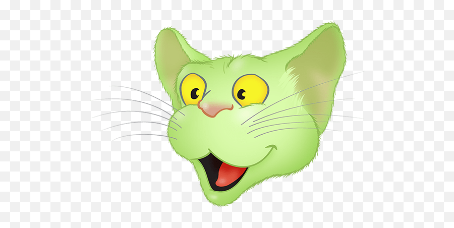 Green Cat Emoji By Yann Le Roux - Happy,Green Tongue Emoji