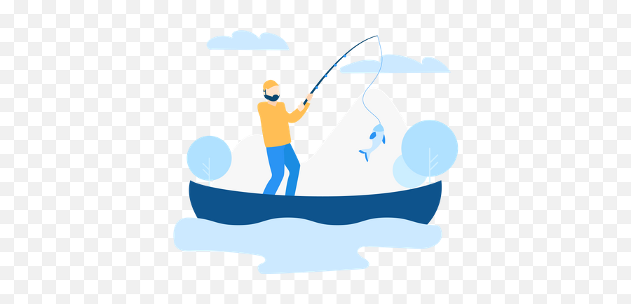 Top 10 Mountain Illustrations - Free U0026 Premium Vectors Fishing Illustration Emoji,Emotion Fisherman Fishing Kayak