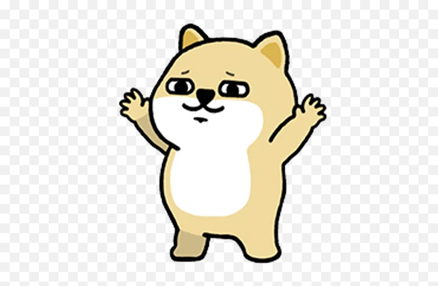 Shiba Fat 1 Whatsapp Stickers - Stickers Cloud Happy Emoji,Cute Hugging Animated Emojis Cats
