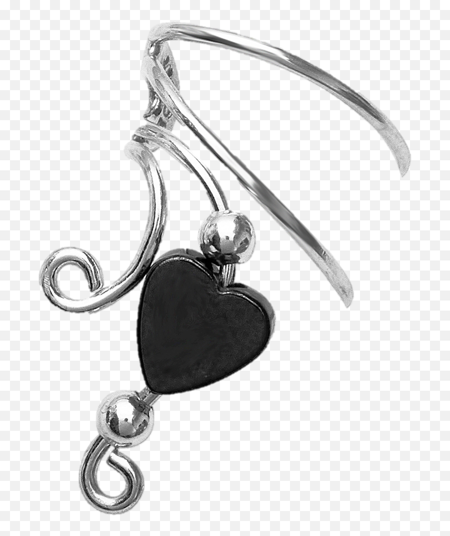 Hematite Heart U0026 Beads Short Sterling Silver Ear Cuffs - Solid Emoji,Charm Catcher Charms Emojis