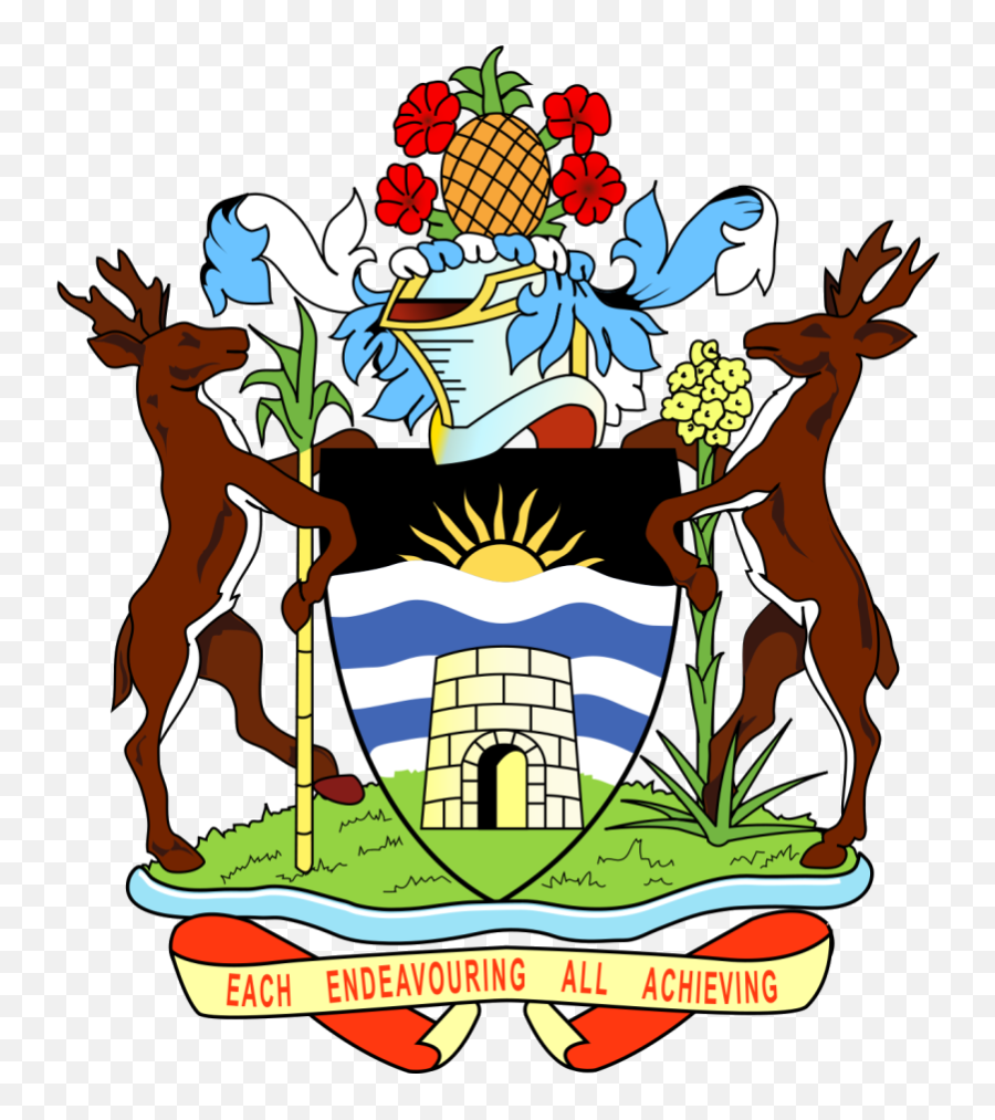 Antigua National Symbols National Animal National Flower - Coat Of Arms Of Antigua And Barbuda Emoji,Caribbean Flag Emoji