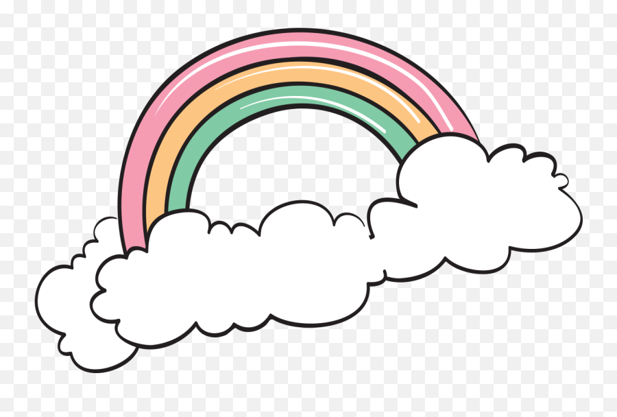 Rainbow Cartoon Drawing Png Image - Girly Emoji,Rain Bow Emoji Opuzzle