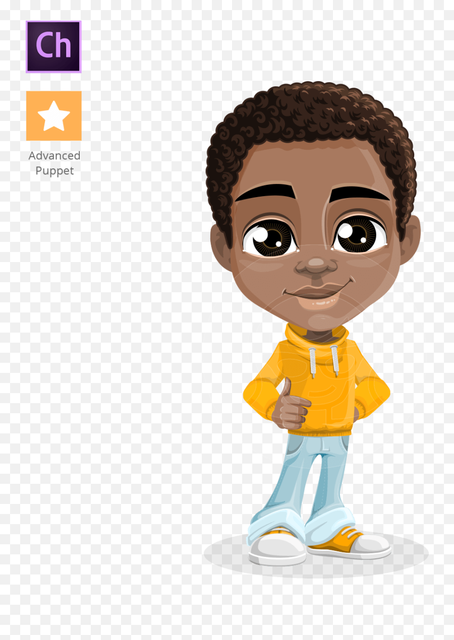 Jorell The Playful African American Boy - African American Cartoon Transparent Emoji,Clip Art Emotions African American