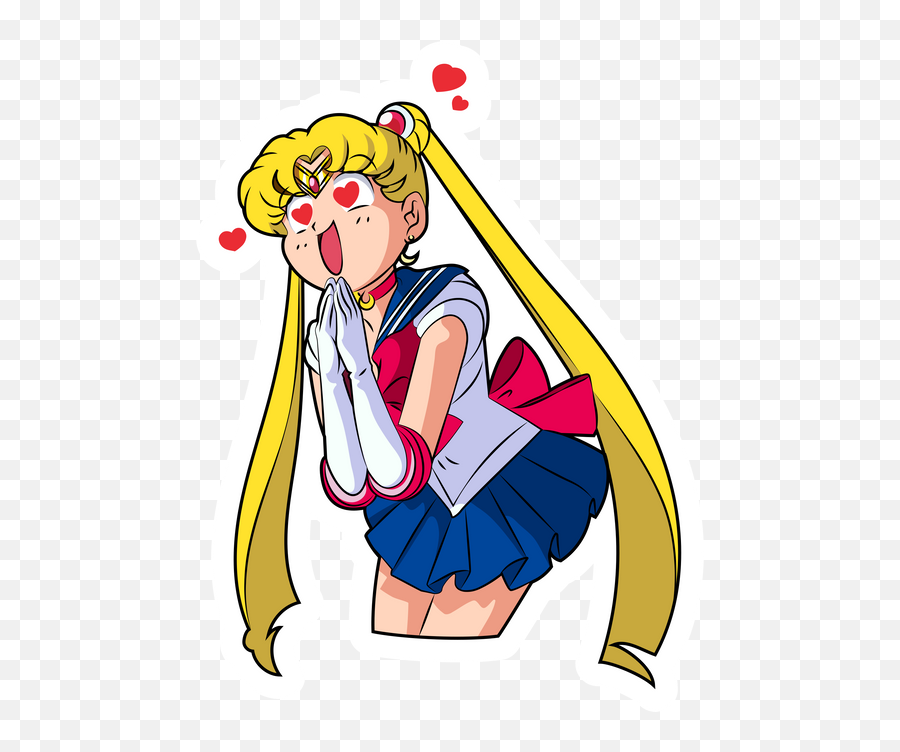 Sailor Moon Fall In Love Sticker In 2021 Sailor Moon - Sailor Moon Sticker Man Emoji,Blonde Anime Male No Emotions