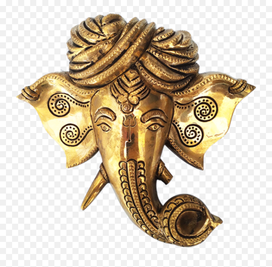 Buy Decorative Lord Ganesha Face Wall Hanging Brass Statue - Face Of Lord Ganesha Emoji,Chaka Emoticon