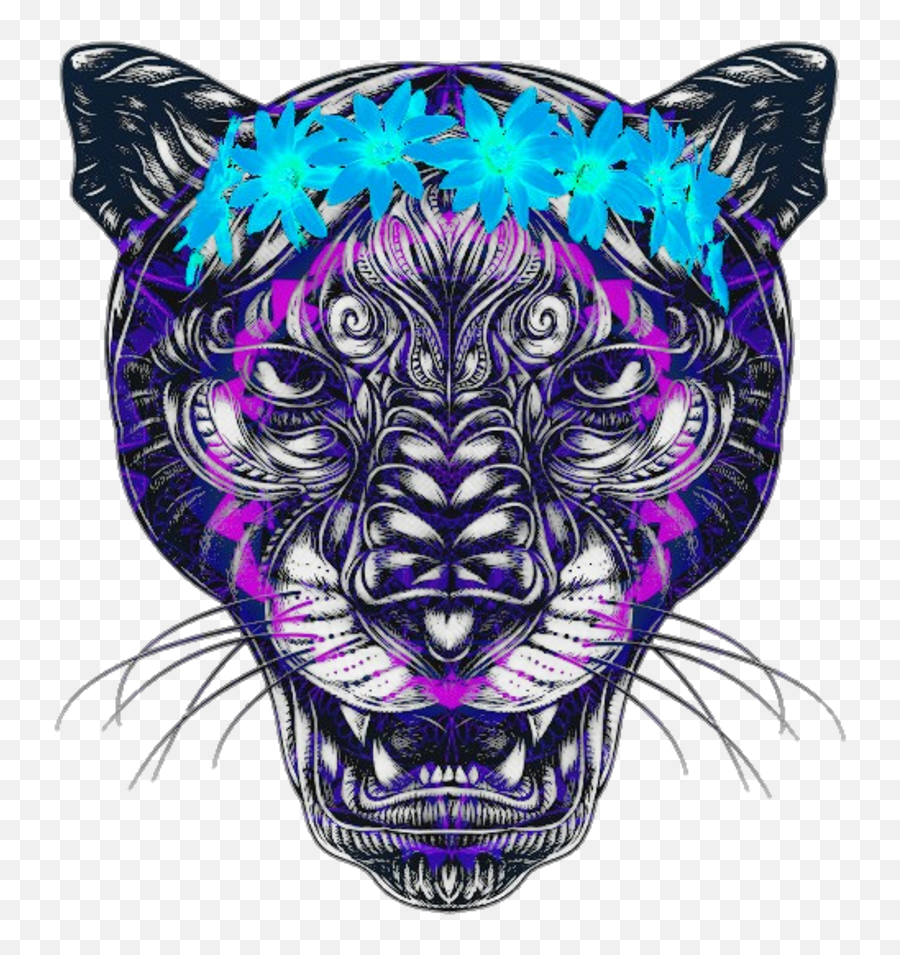 Pantera Panther Colors Tatto Desing Colors Mandala Clipart - Pantera Mandala Emoji,Carolina Panthers Emoji