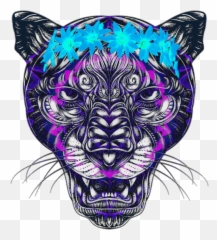 Pantera Panther Colors Tatto Desing Colors Mandala Clipart - Pantera Mandala Emoji,Carolina Panthers Emoji