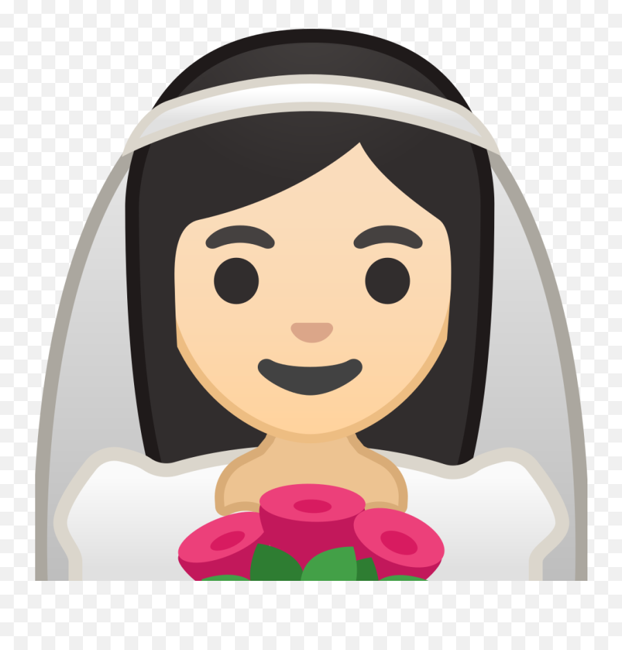 Bride With Veil Light Skin Tone Icon - Transparent Bride Emoji,Bride And Groom Emoticon