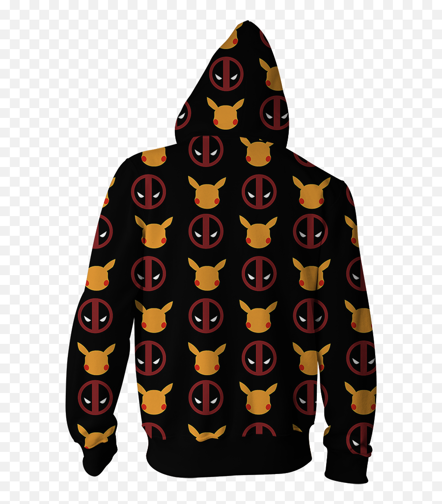 Pikapool Deadpool And Pikachu Zip Up Hoodie U2013 Moveekbuddyshop Emoji,Zip It Emojis
