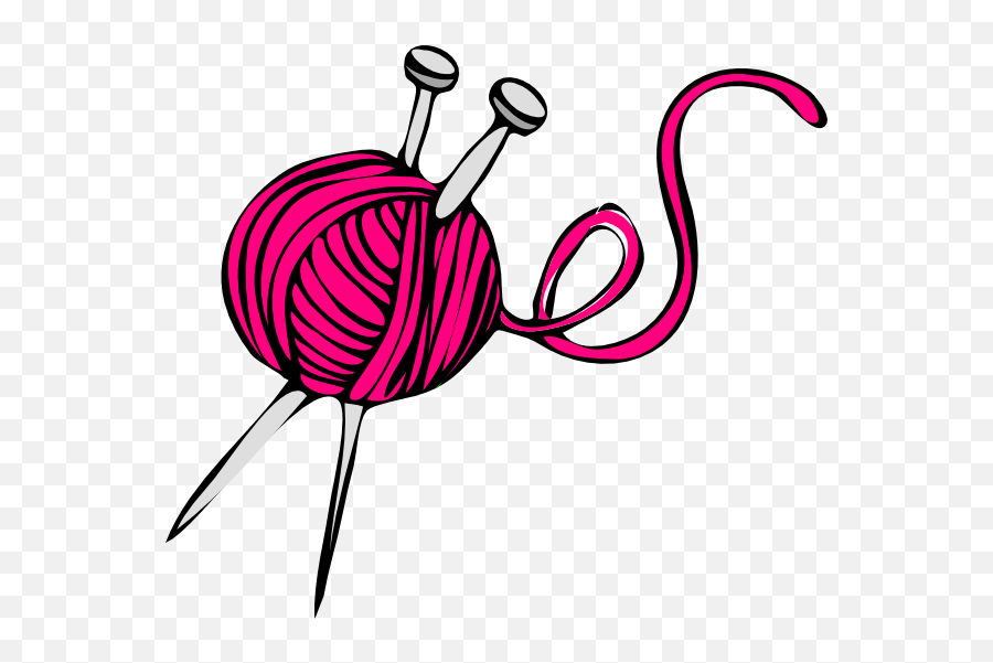 Knitting Clipart Pink Yarn Knitting - Yarn Cartoon Emoji,Yarn Ball Emoji