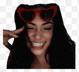 People Avani Avani But With Sticker - Avani Gregg Aesthetic Emoji,Sunglasses Emoji With Braces