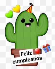 Cactus Stickers For Whatsapp - Cactus With Birthday Hat Emoji,Cactus Emoji