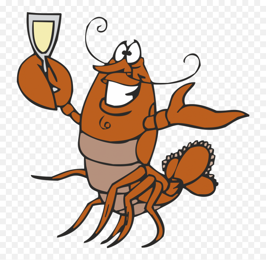 Food American Red - Happy Lobsters Clipart Full Size Lobster Cartoon With Wine Emoji,2019 African American Happy New Year Emojis