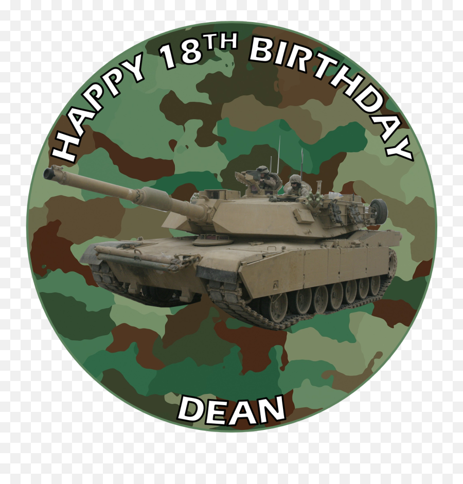 Army Tank Camo Cake Topper Edible Icing Or Wafer - Army Tank Edible Emoji,Army Tank Emoji