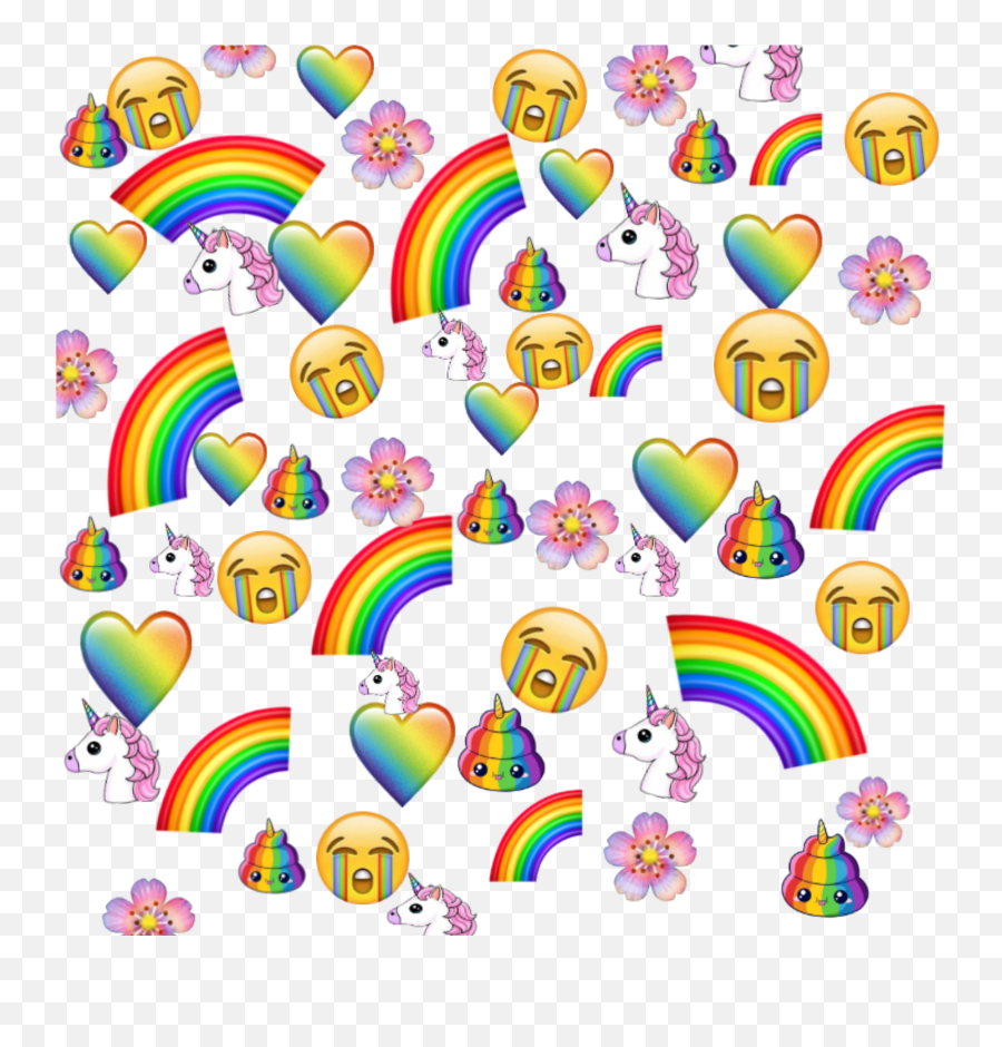 Rainbow Emoji Sticker - Girly,Rainbow Emoji