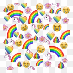 Rainbow Emoji Sticker - Girly,Rainbow Emoji
