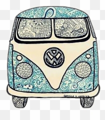 Hippie Volkswaguen Blue Sticker - Hippie Png Emoji,Hippie Apple Emojis