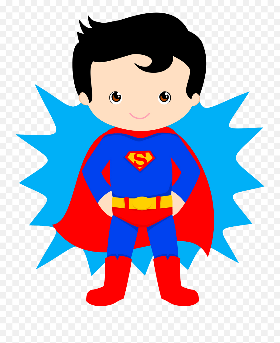 Little Superman Clipart - Superman Cartoon Kid Emoji,Superman Emoji