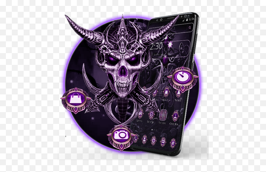 Gothic Purple Skull Horns Theme 112 Apk Download - Com Emoji,Friend Emojis Snapchat Purple