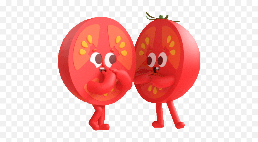 Tomato Makes The Other Half Laugh Sticker - The Other Half Emoji,Tomato Emojis