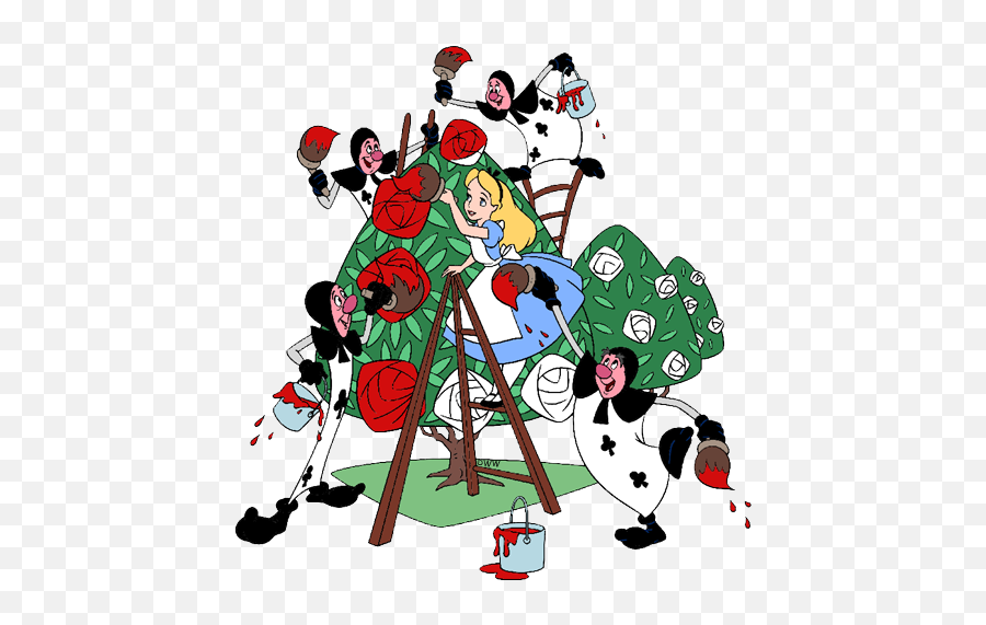 Alice Painting The Roses Red Clip Art - Alice Painting The Roses Red Emoji,Hocus Pocus Emoji