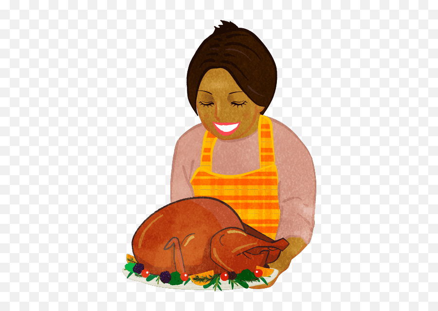 Thanksgiving - Mom Carrying The Turkey Cute2u A Free Cute Emoji,Small Emoji For Turkey