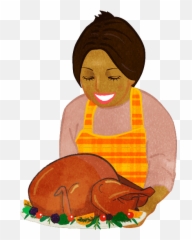 Thanksgiving - Mom Carrying The Turkey Cute2u A Free Cute Emoji,Small Emoji For Turkey