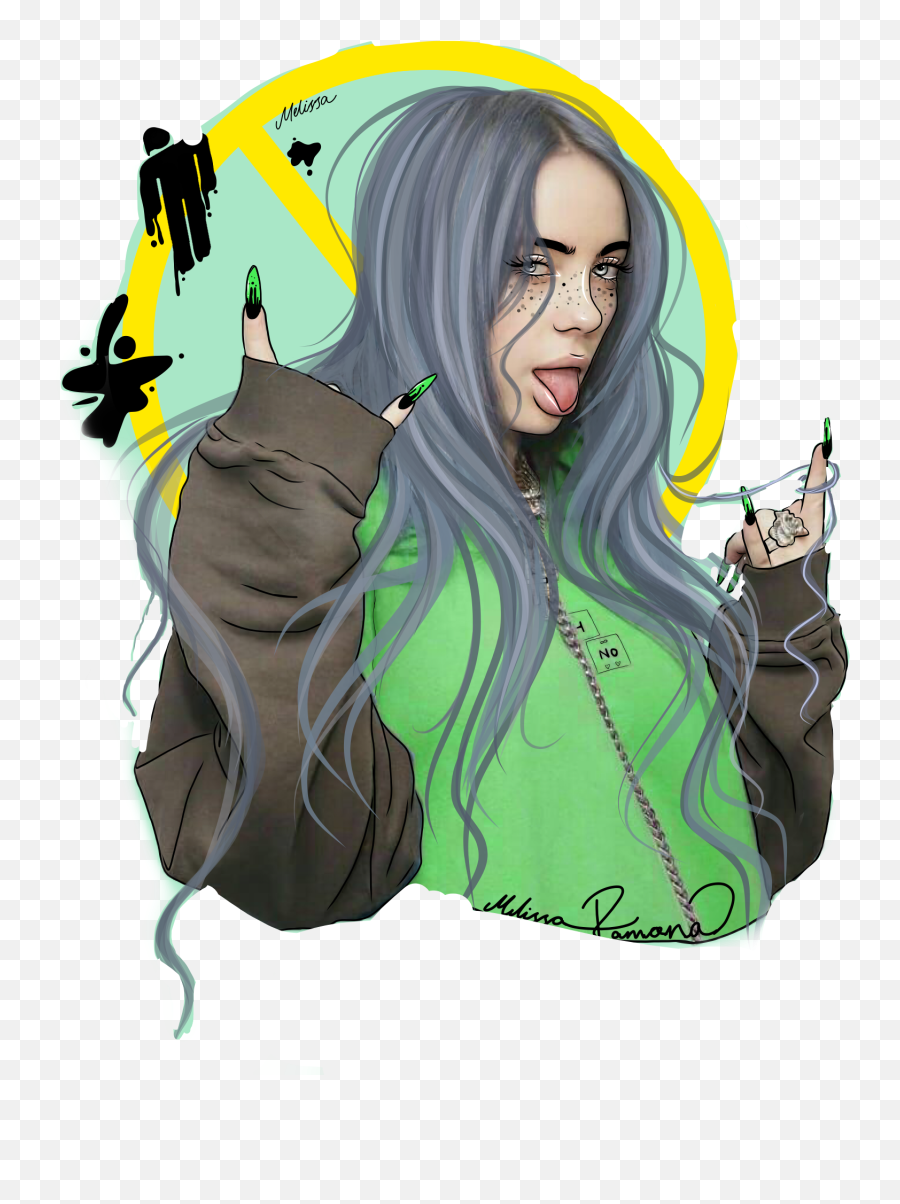 Freetoedit Sticker By Artisticartist - Billie Eilish Art Lofi Emoji,Guess The Emoji Eyes And Phone